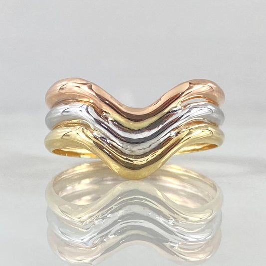 Three Lines Ring 1.8gr / Size 8 1/4 / Three 18K Golds