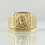 Christ Face Ring 1.9gr / Size 7 1/4 / 18K Yellow Gold