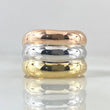 Trio Bulky Rows Ring 2.45gr / Size 7 1/2 / 18K Gold ©