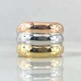 Trio Bulky Band Ring 2.55gr / Size 8 3/4 / Three 18K Golds *