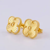 Topos Trebol Diamantados 3.5 g / in / 11.8 mm Oro Amarillo 18K