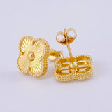 Topos Trebol Diamantados 3.5 g / in / 11.8 mm Oro Amarillo 18K