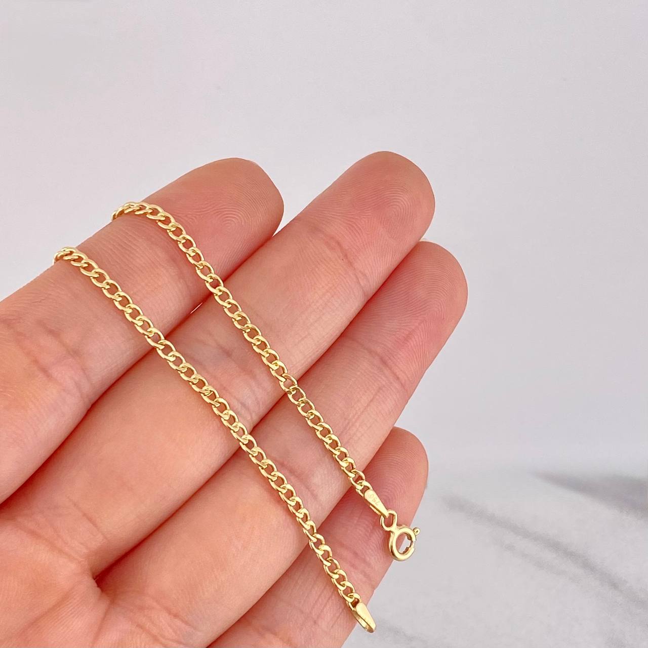 Mini Cuban Chain 2.3g / 18 in / 2.3mm Yellow Gold 18K