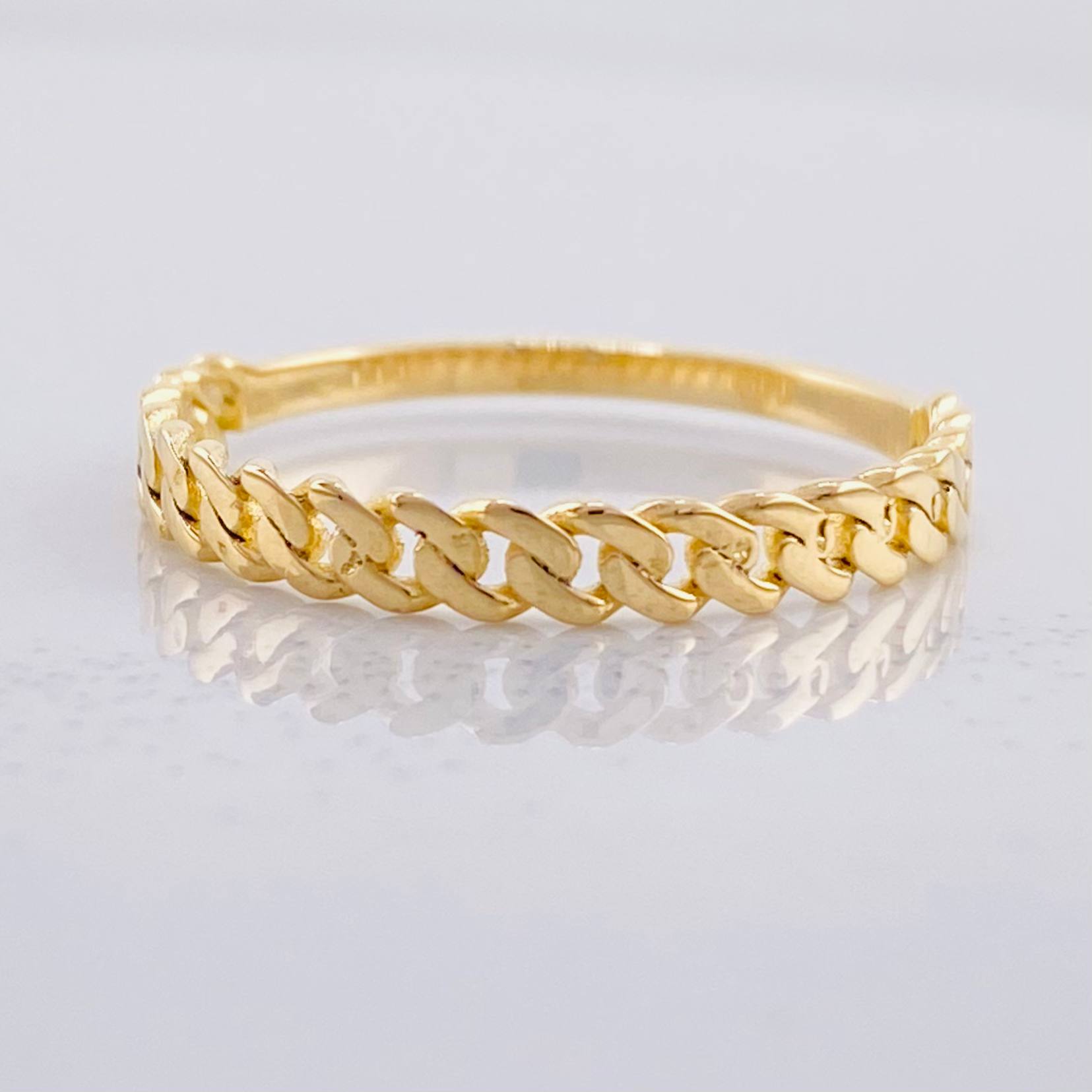 Anillo Cubano 1.5g / T8 3/4 Oro Amarillo 18K