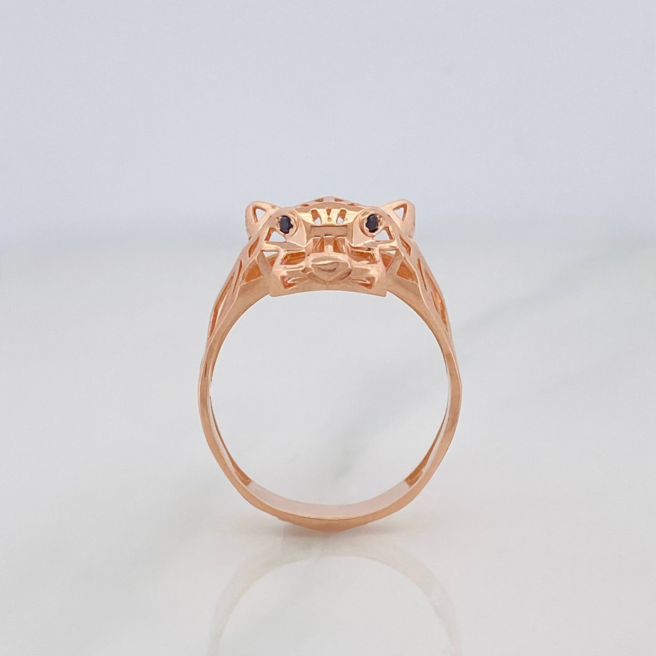 Anillo Pantera Filigrana 4.35 g / T8 3/4 Oro Rosa 18K