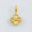 Clover Pendant 2.25gr / 3/4 in / 18K Yellow Gold Special Finish *