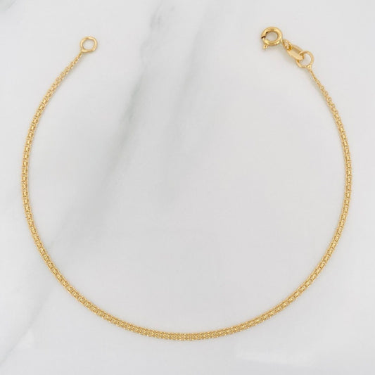 Pulso Chino 1.3g / 7 1/2 in / 1.5mm Oro Amarillo 18K