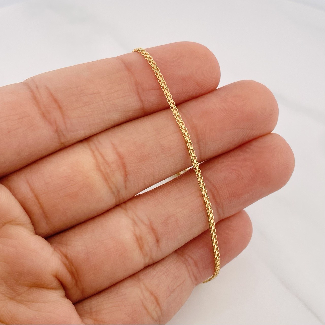 Pulso Chino 1.3g / 7 1/2 in / 1.5mm Oro Amarillo 18K