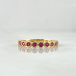 Anillo Media Churumbela Esferica 1.75gr / T7 / Circones Fucsia Oro Amarillo 18K