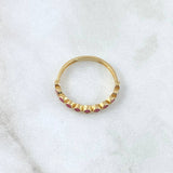 Anillo Media Churumbela Esferica 1.75gr / T7 / Circones Fucsia Oro Amarillo 18K