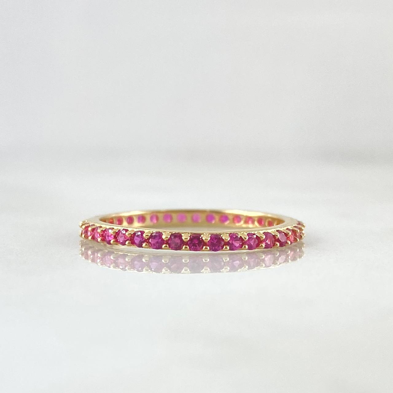 Petit Churumbela Ring 1.5gr / Size 6 1/2 / Fuchsia Zircons 18K Yellow Gold