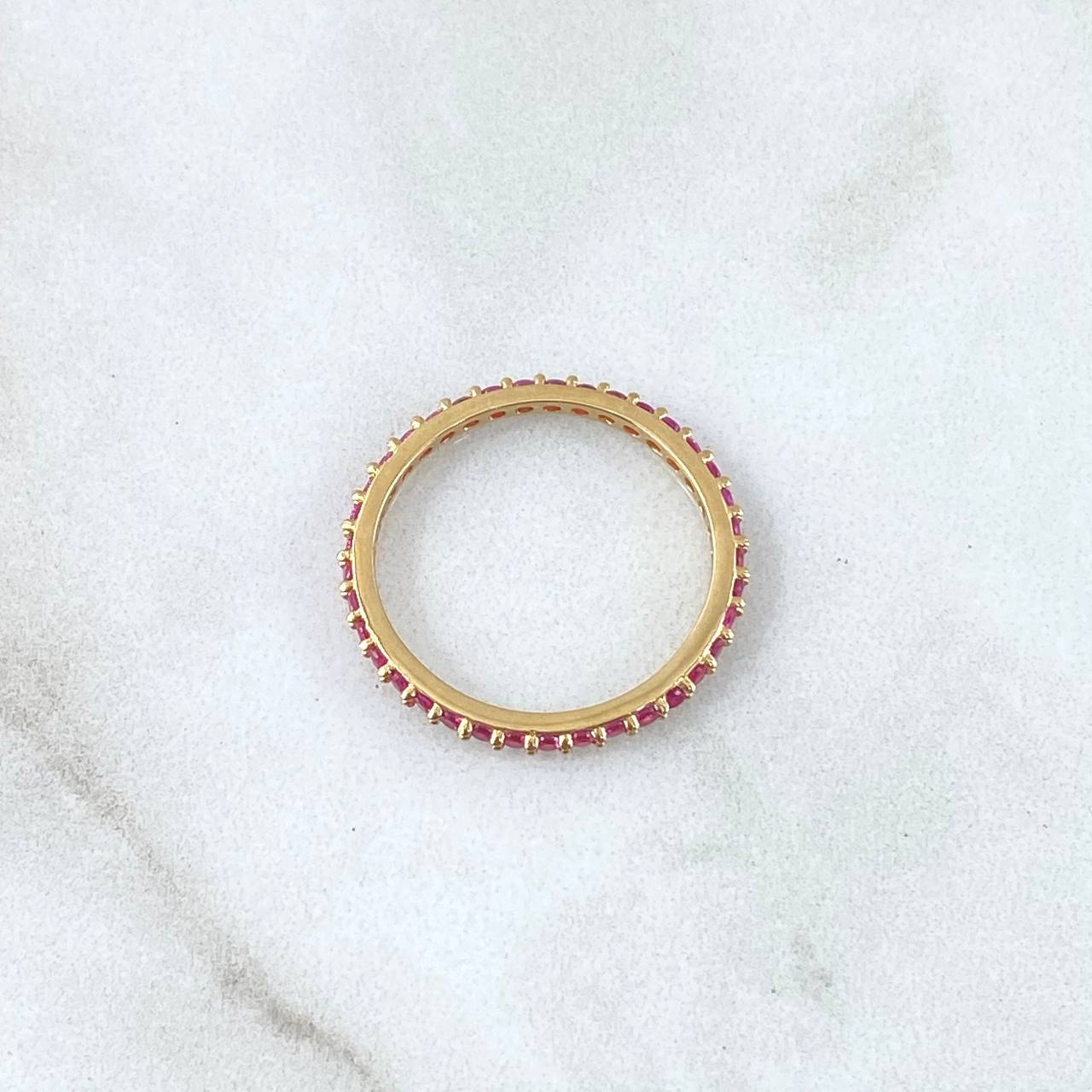 Petit Churumbela Ring 1.5gr / Size 6 1/2 / Fuchsia Zircons 18K Yellow Gold
