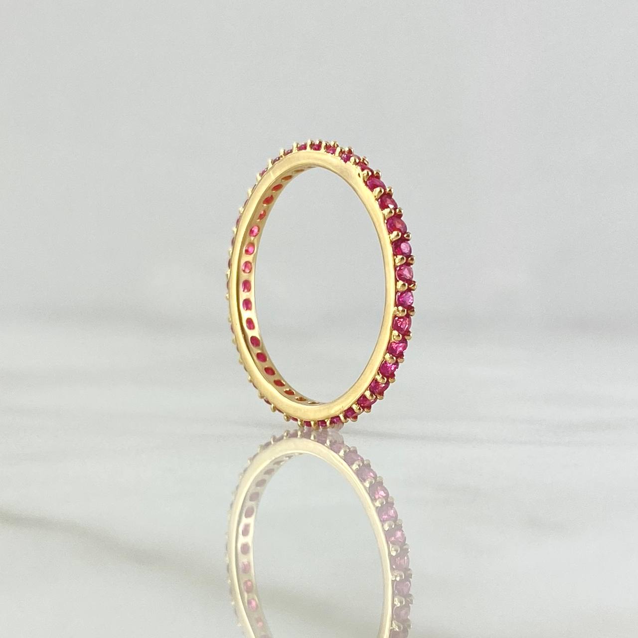 Petit Churumbela Ring 1.5gr / Size 6 1/2 / Fuchsia Zircons 18K Yellow Gold