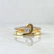 Ring Solitaire Parallel Wave 3gr / Size 7 1/2 / White Zircons 18K Yellow Gold ©