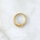 Ring Solitaire Parallel Wave 3gr / Size 7 1/2 / White Zircons 18K Yellow Gold ©
