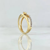 Ring Solitaire Parallel Wave 3gr / Size 7 1/2 / White Zircons 18K Yellow Gold ©