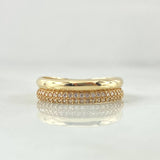 Anillo Argolla Churumbela Abultada 2.95gr / T5 3/4 / Circones Blancos Oro Amarillo 18K