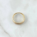 Anillo Argolla Churumbela Abultada 2.95gr / T5 3/4 / Circones Blancos Oro Amarillo 18K