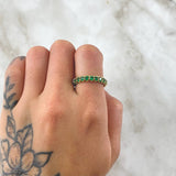 Anillo Churumbela Hilera Externa 2.65gr / T6 / Circones Verdes Oro Amarillo 18K