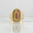 Anillo Virgen Guadalupe 7.55gr / T9 / Circones Blancos Verdes Fucsia Oro Amarillo 18K