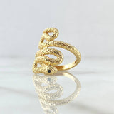 Anillo Serpiente 5.55gr / T7 / Texturizado Circones Negros Oro Amarillo 18K *
