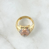 Anillo Bolsa de Dinero 8.65gr / T10 / Circones Blancos Tres Oros 18K