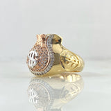 Anillo Bolsa de Dinero 8.65gr / T10 / Circones Blancos Tres Oros 18K