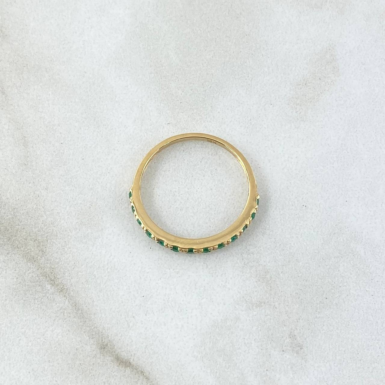 Ring Band Churumbela 1.5gr / T6 1/4 / Emeralds 12pts 18K Yellow Gold (Jewel)