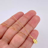 Venetian Chain + Miraculous Virgin Pendant / 1.3 g / 16 in 18K Yellow Gold