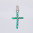 Pendant Cross Emeralds 0.4 Pts 1.4 g / 1 in Silver 925