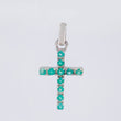 Pendant Dense Cross Emeralds 0.4 Pts 1.35 g / 1 in Silver 925