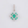 Dije Flor Mandala Esmeraldas 0.45 Pts 1.05 g / 1 in Plata 925