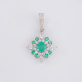 Dije Flor Mandala Esmeraldas 0.45 Pts 1.05 g / 1 in Plata 925