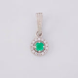 Dije Halo Circular Esmeraldas 0.17 Pts 0.7 g / 3/4 in Plata 925