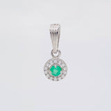 Dije Halo Circular Esmeraldas 0.17 Pts 0.7 g / 3/4 in Plata 925