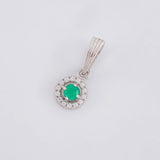 Dije Halo Circular Esmeraldas 0.17 Pts 0.7 g / 3/4 in Plata 925