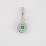 Dije Halo Circular Esmeraldas 0.17 Pts 0.7 g / 3/4 in Plata 925