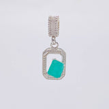 Pendant Square Emeralds 0.47 Pts 1 g / 3/4 in Silver 925