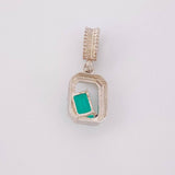 Pendant Square Emeralds 0.47 Pts 1 g / 3/4 in Silver 925