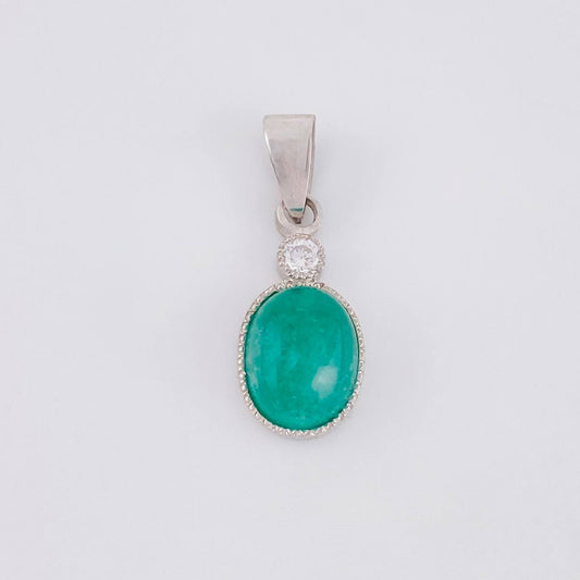 Dije Ovalado Esmeralda 3.6 Qts 1.75 g / 1 in Plata 925