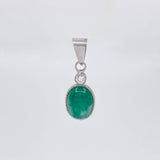 Dije Ovalado Esmeralda 3.6 Qts 1.75 g / 1 in Plata 925