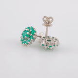 Topos Flor Tupida Esmeraldas 0.87 Pts 2.2 g / in / 9.2 mm Plata 925