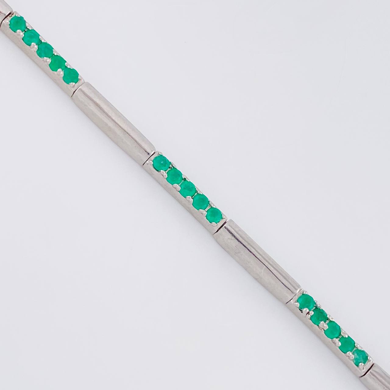 Pulso Intercarlado Esmeraldas 1,16Qts 6.85 g / 7 1/2 in / 2.9 mm Plata 925