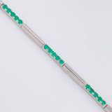 Pulso Intercarlado Esmeraldas 1,16Qts 6.85 g / 7 1/2 in / 2.9 mm Plata 925