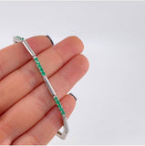 Pulso Intercarlado Esmeraldas 1,16Qts 6.85 g / 7 1/2 in / 2.9 mm Plata 925