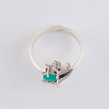 Anillo Hojas Laurel Esmeralda 0,03 Pts 2.35 g / T5 Plata 925