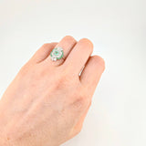 Anillo Rombo Piedra Central Esmeraldas 0.58 Pts 1.95 g / T6 Plata 925