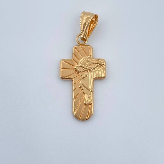 Dije Cruz Rostro Cristo 0.75gr / 1 in / Oro Amarillo 18K &
