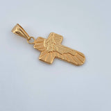 Dije Cruz Rostro Cristo 0.75gr / 1 in / Oro Amarillo 18K &
