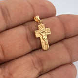 Dije Cruz Rostro Cristo 0.75gr / 1 in / Oro Amarillo 18K &
